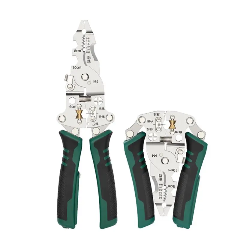 

AB33-Многофункциональные складные клещи для зачистки проводов с функцией проверки напряжения и резки кабеля, инструмент для электриков