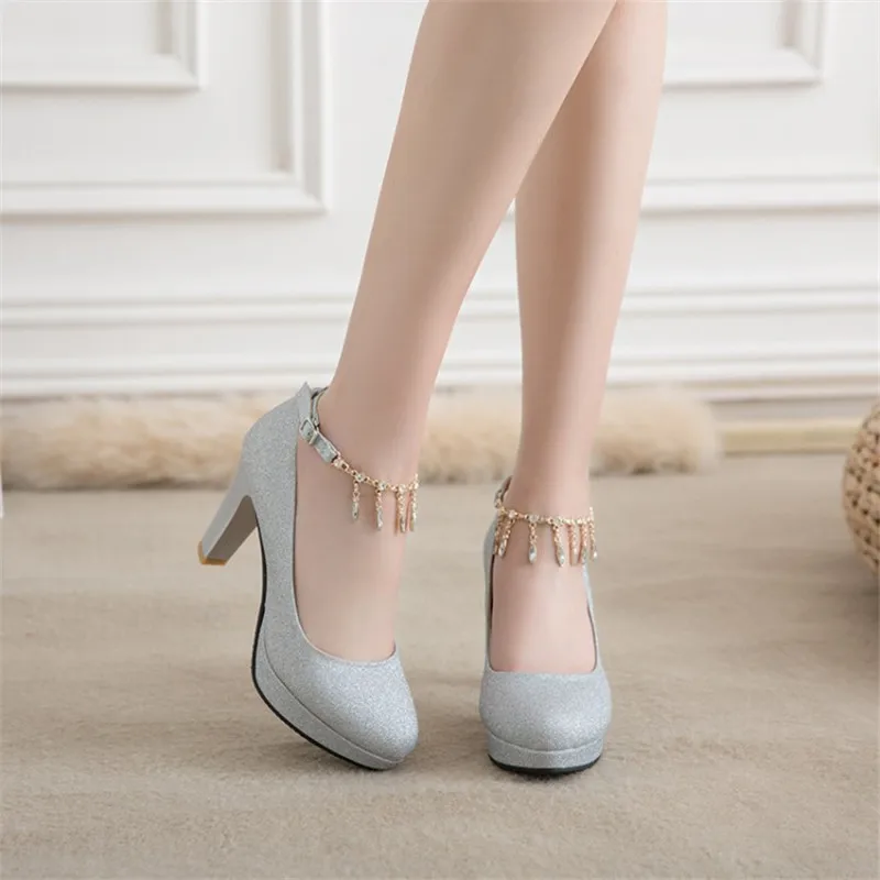 Fashion Girls High Heel Shoes Woman Pumps Luxury Gold Silver Pink Women Heels Elegant Party Office Wedding Shoes Large Size31-46