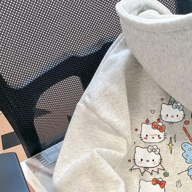 Sanrio Hello Kitty Girl Hoodie Sweatsuit Kawaii Anime Fashion Casual Sweatshirt Met Capuchon Lange Mouwen Herfst Winter Trui Tops
