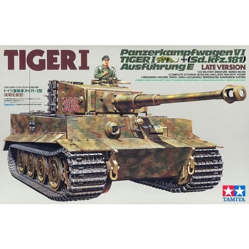 

TAMIYA 1/35 35146 Pz.Kpfw.VI Ausf.E Sd.Kfz.181 Tiger I Late Version Military Assembled Scale Model Kit DIY Toys Gifts