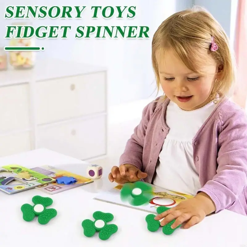 M89C Sensory Clovers Spinner Texture Finger Finger Toy สำหรับเด็กสำหรับผู้ใหญ่ผ่อนคลายมือ