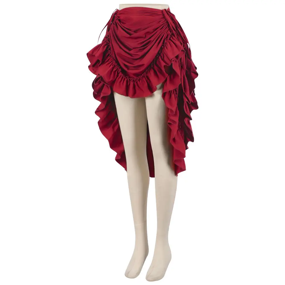 

Renaissance Women Plus Size S-3XL Pirate Skirt Gothic Medieval Costume Drawstring Victorian Steampunk Ruffles Irregular Skirts