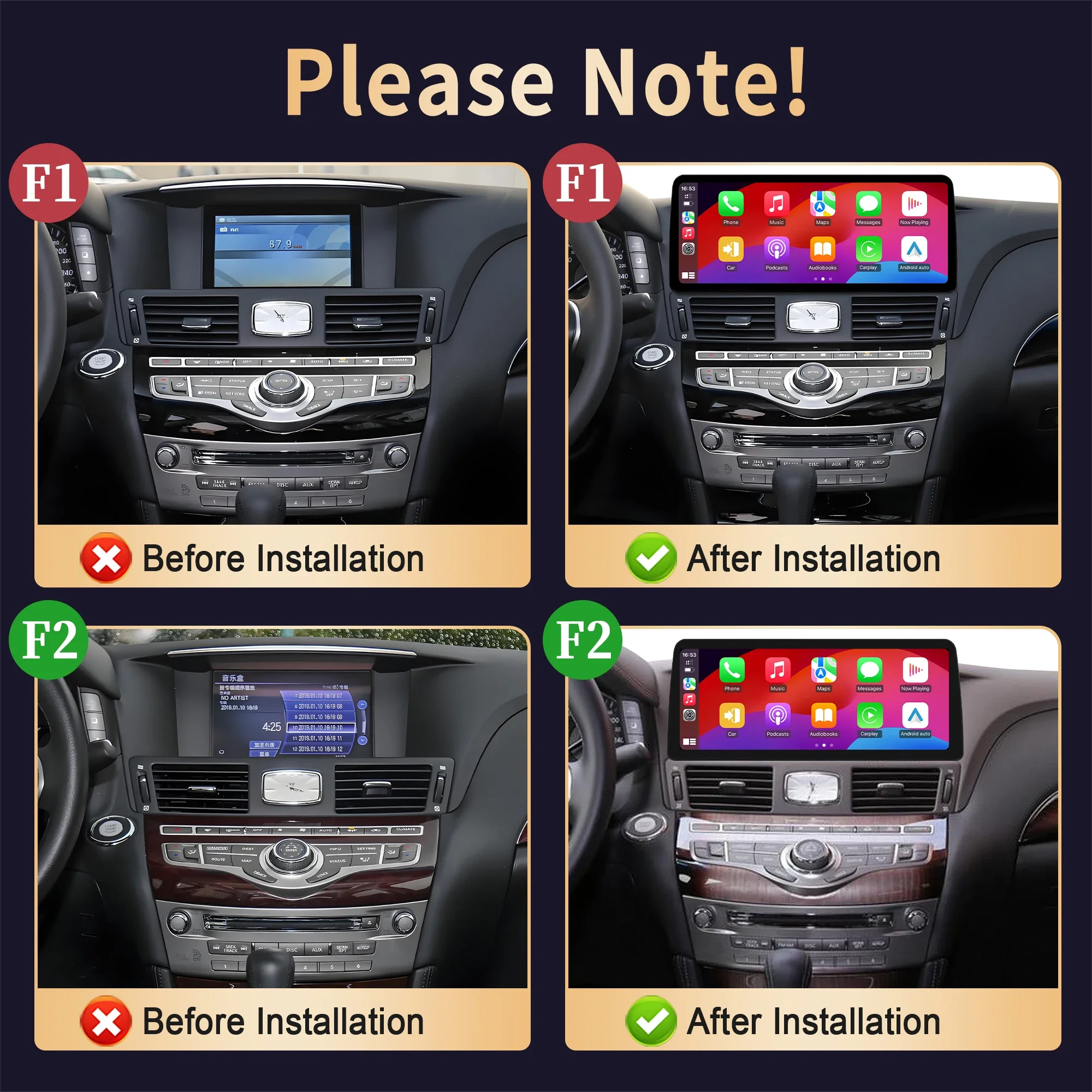 12.3inch For Infiniti Q70 M25 M35 M37 2011-2019 Car Radio Multimedia Navigation 4G GPS Wireless Carplay Touch Head Unit Screen