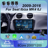 Android 14For Seat Ibiza MK4 6J SportCoupe Ecomotive Cupra 2009 2010 2011 2012 - 2016  Car Radio QLED Screen Multimedia Player S