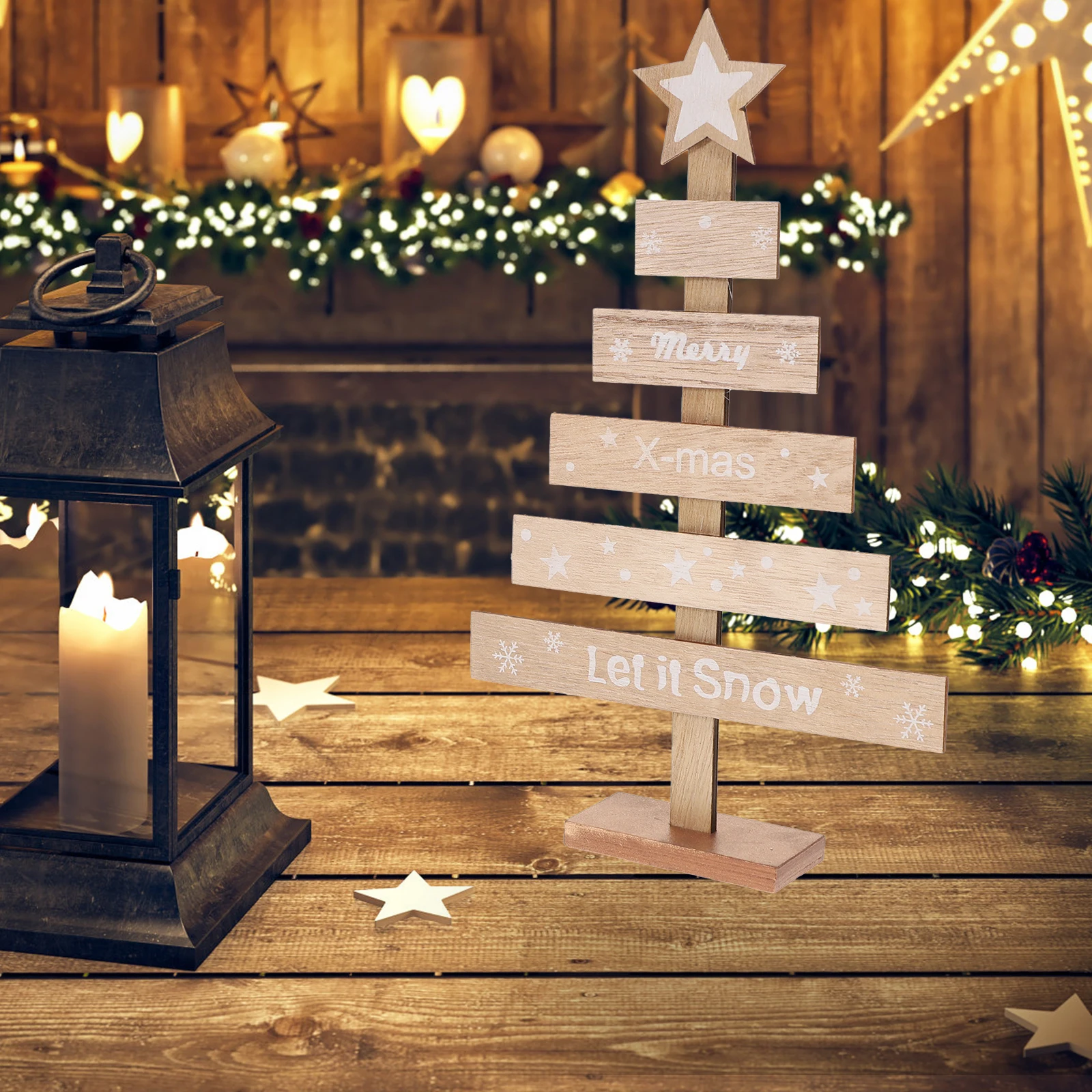 

2pcs Ornaments Tree Ornament Decoration Holiday Party Wooden Ornament Christmas Table DIY Christmas Table Decor Decor