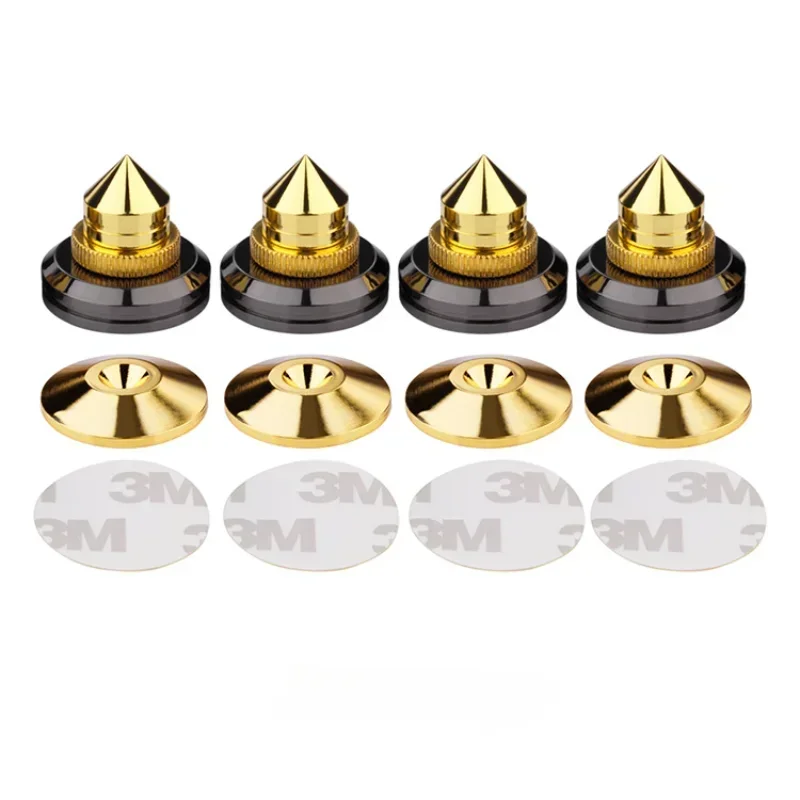 

4 Set Golden-Plated Speaker Spikes, Speaker Stands CD o Subwoofer Amplifier Turntable Isolation Feet