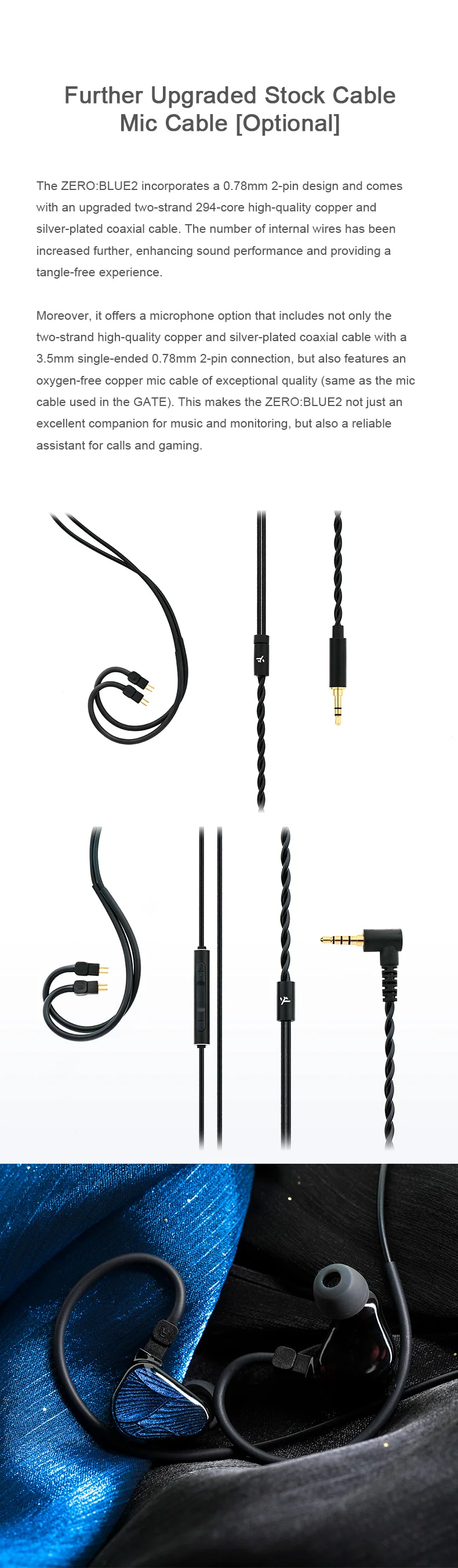 TRUTHEAR X Crinacle Zero:BLUE2 Kopfhörer Kabelgebundene In-Ear HIFI Musik-Gaming-Kopfhörer 3,5mm Stecker – Detail 9