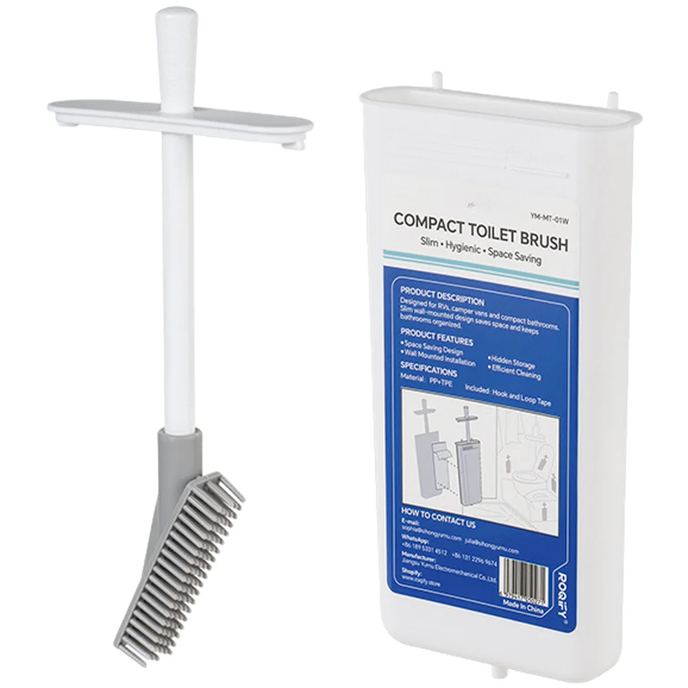 

RV Toilet Brush Slim Wall Mounted Hidden Storage Box For Camper Yacht Portable Bathroom Cleaning Tool Hygienic Space Saving