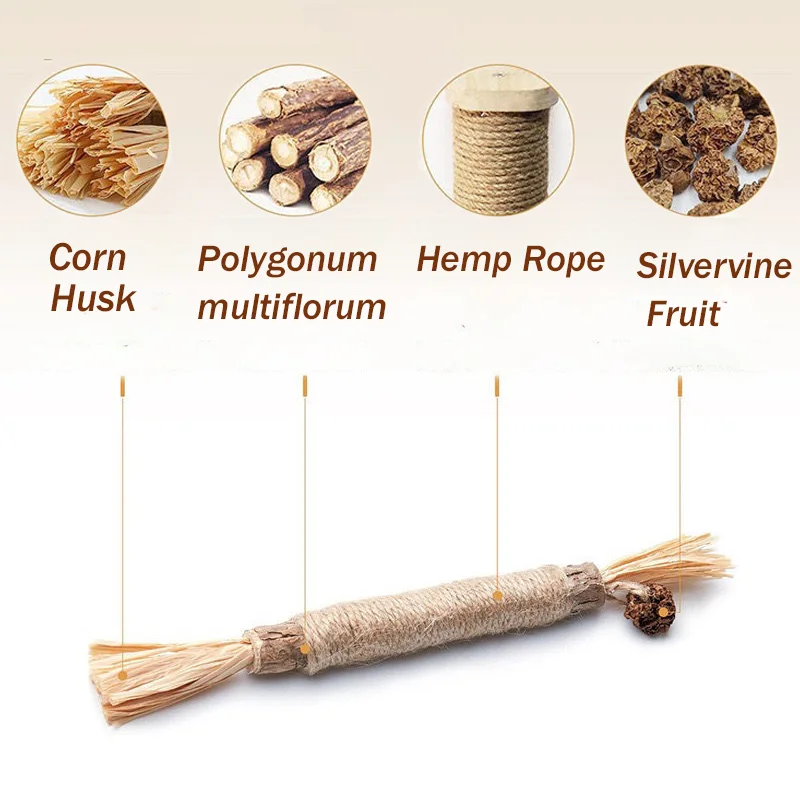 Cat Nip Toys Natural Matatabi Catnip Sticks Cat Wooden Polygonum Sticks Actinidia Silvervine Tooth Sticks Dental Care Cat Toys