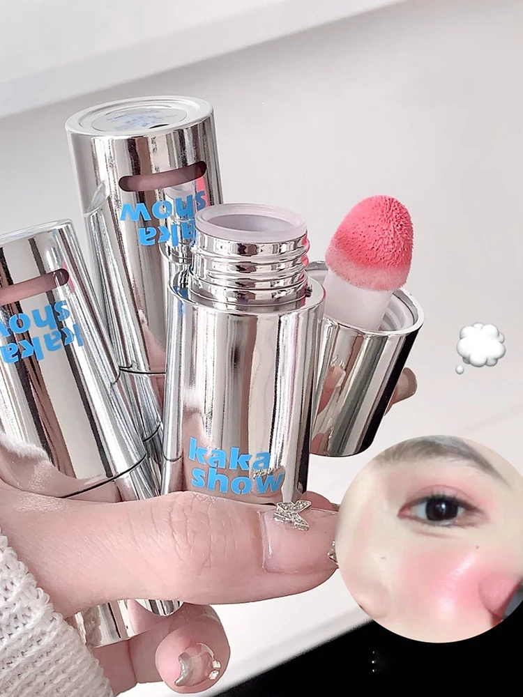 Samtiger Flüssig-Rouge mit Matt-Schwammapplikator, Natürlich Langanhaltend, Aufhellend für Gesichtskonturen, Koreanisches Rouge-Make-up – Detail 11