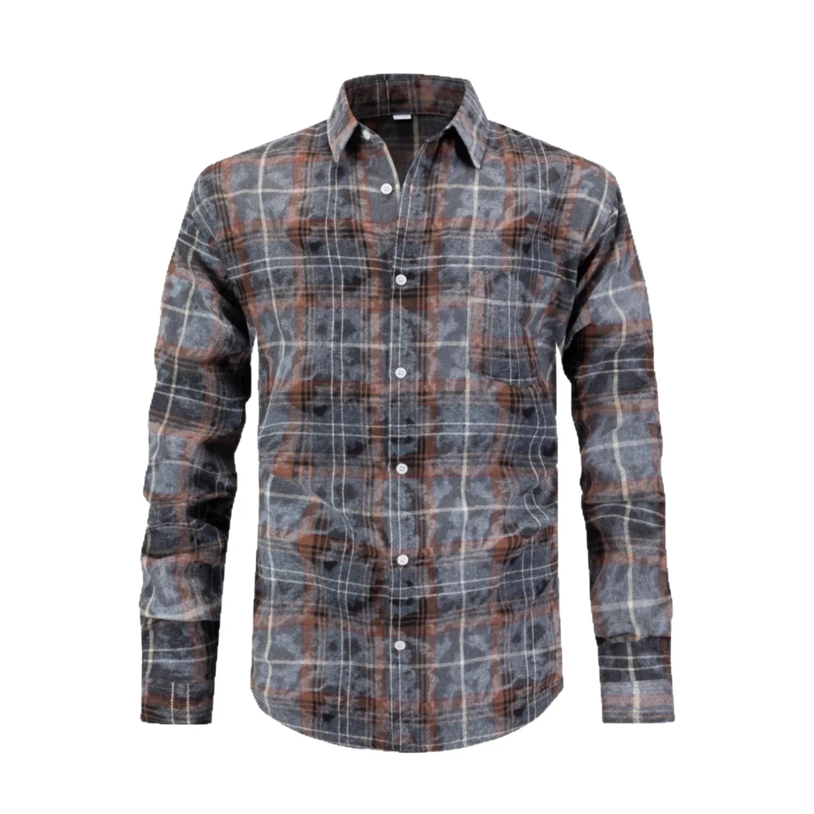 Men's Anti-wrinkle Non-ironing Dating Work Versatile Base Striped Lapel Long-sleeved Shirt