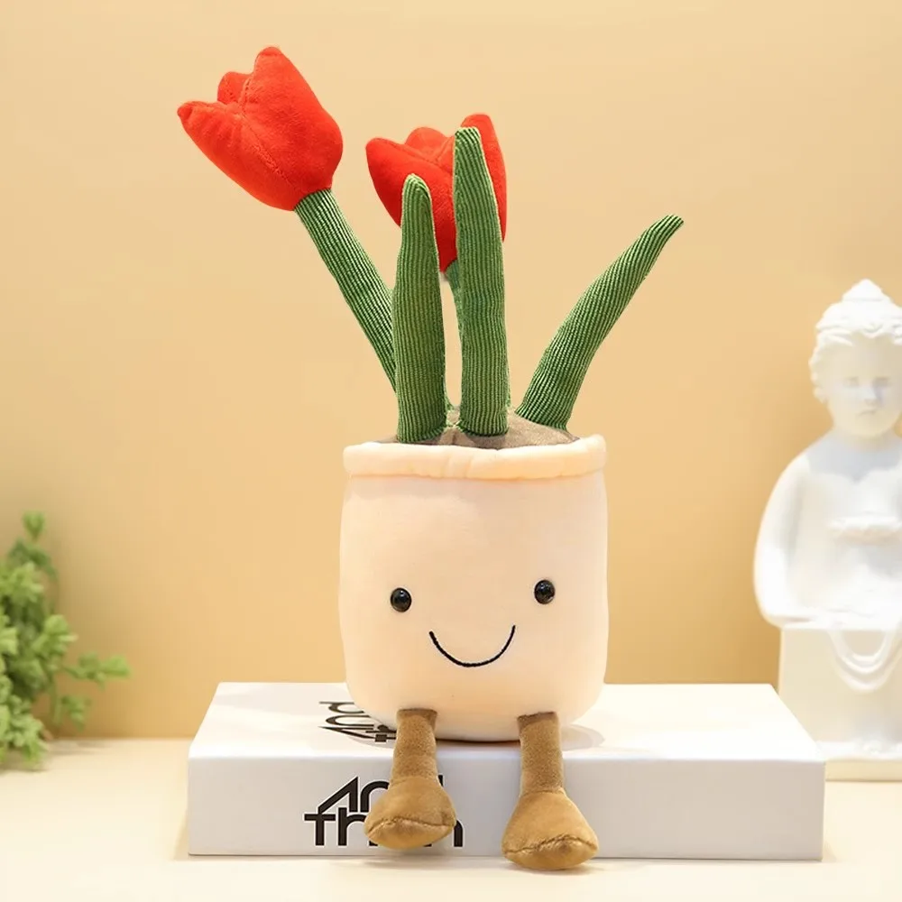 チューリップリアルなおもちゃ多肉植物ぬいぐるみ充填おもちゃ鉢植えの花の装飾おもちゃルーム本棚装飾クリエイティブ