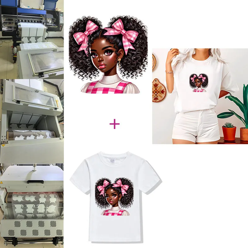 Black Flower Women butterfly Patches For Clothes Washable Woman Tshirts Heat Transfer Thermal Stickers Fashion Iron On Appliques