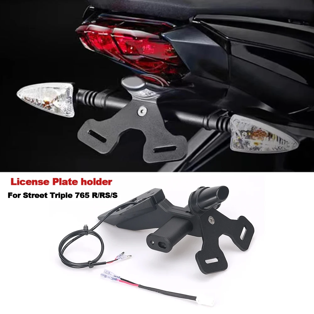 

﻿ For Street Triple 765 R/RS/S 675 Daytona 675 /R Motorcycle License plate holder Tidy Tail bracket Fender Eliminator Tailstock