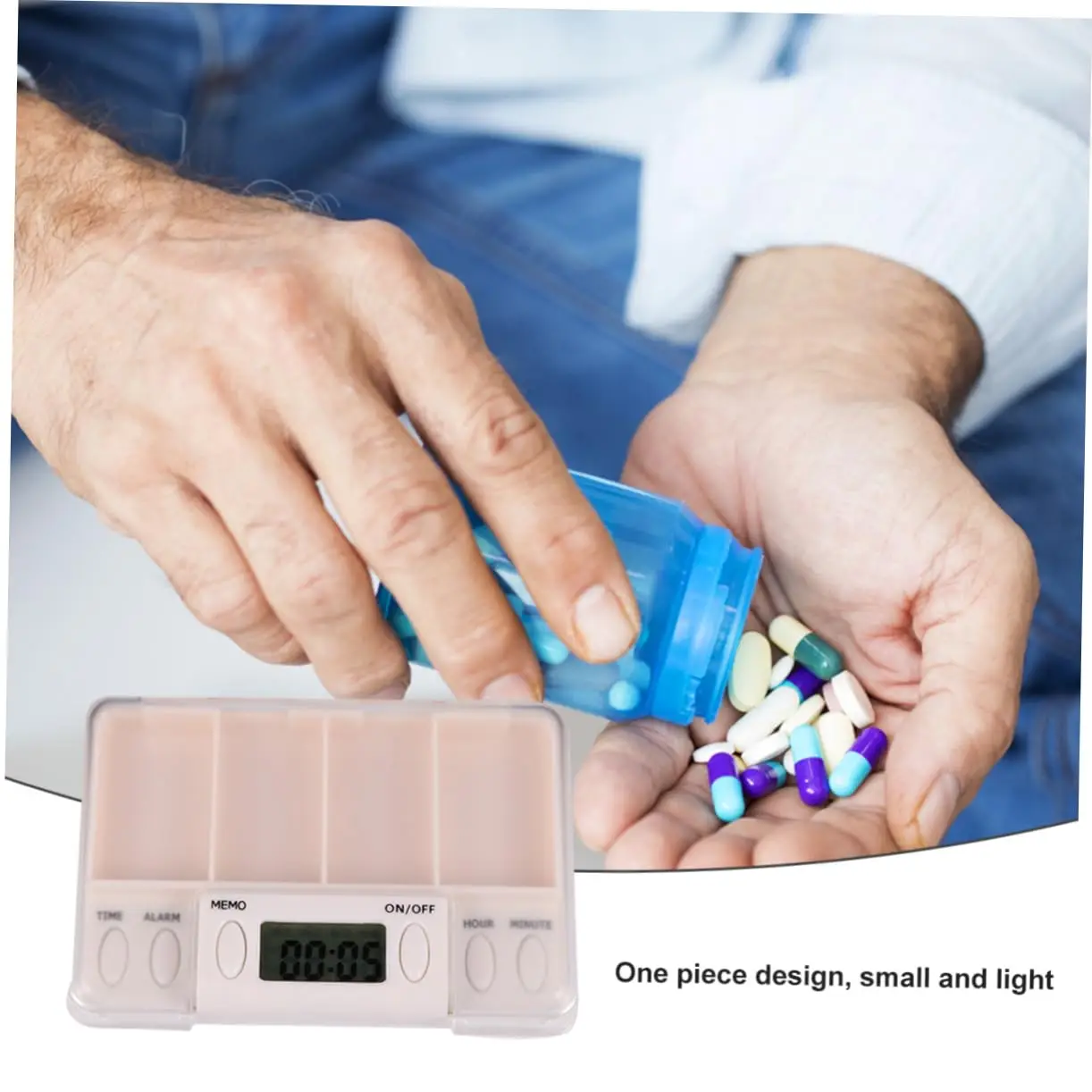 Electronic Smart Pill Case Alarm Clock Reminder Medicine Storage Boxes Pills Organizer Pills Container 4 Grids Portable Pill Box