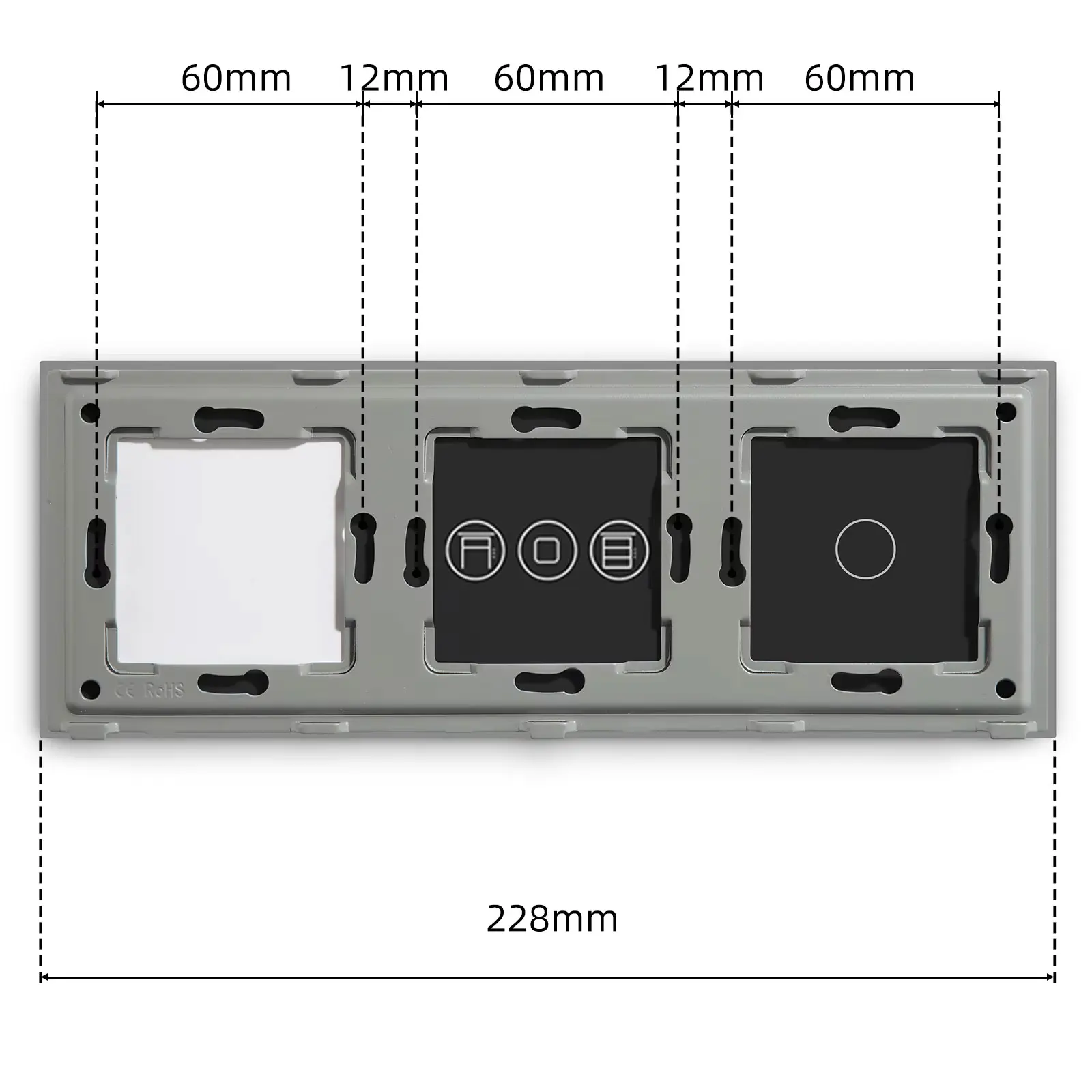 BSEED 1/2/3 Light Switch Shutter pannelli tattili in vetro bianco con piastre metalliche parte fai da te Standard ue senza tasti funzione