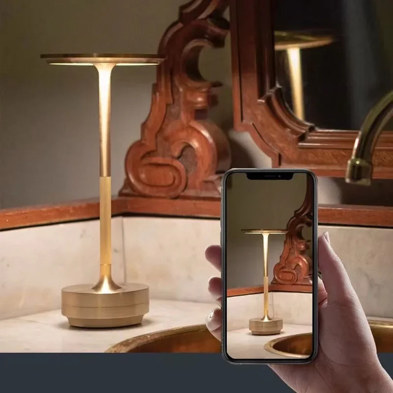 GGbingo USB Rechargeable LED Desk Lamp Touch Dimming Portable Desk Light Coffee Shop Vintage Decoration Atmosphere Light