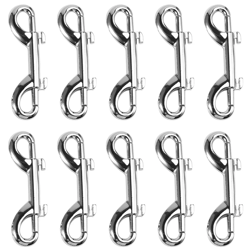 

ABLL-10Pcs 88Mm B-Shape Zinc Alloy Double End Snap Hooks For Scuba Diving, Quick Link Spring Carabiner