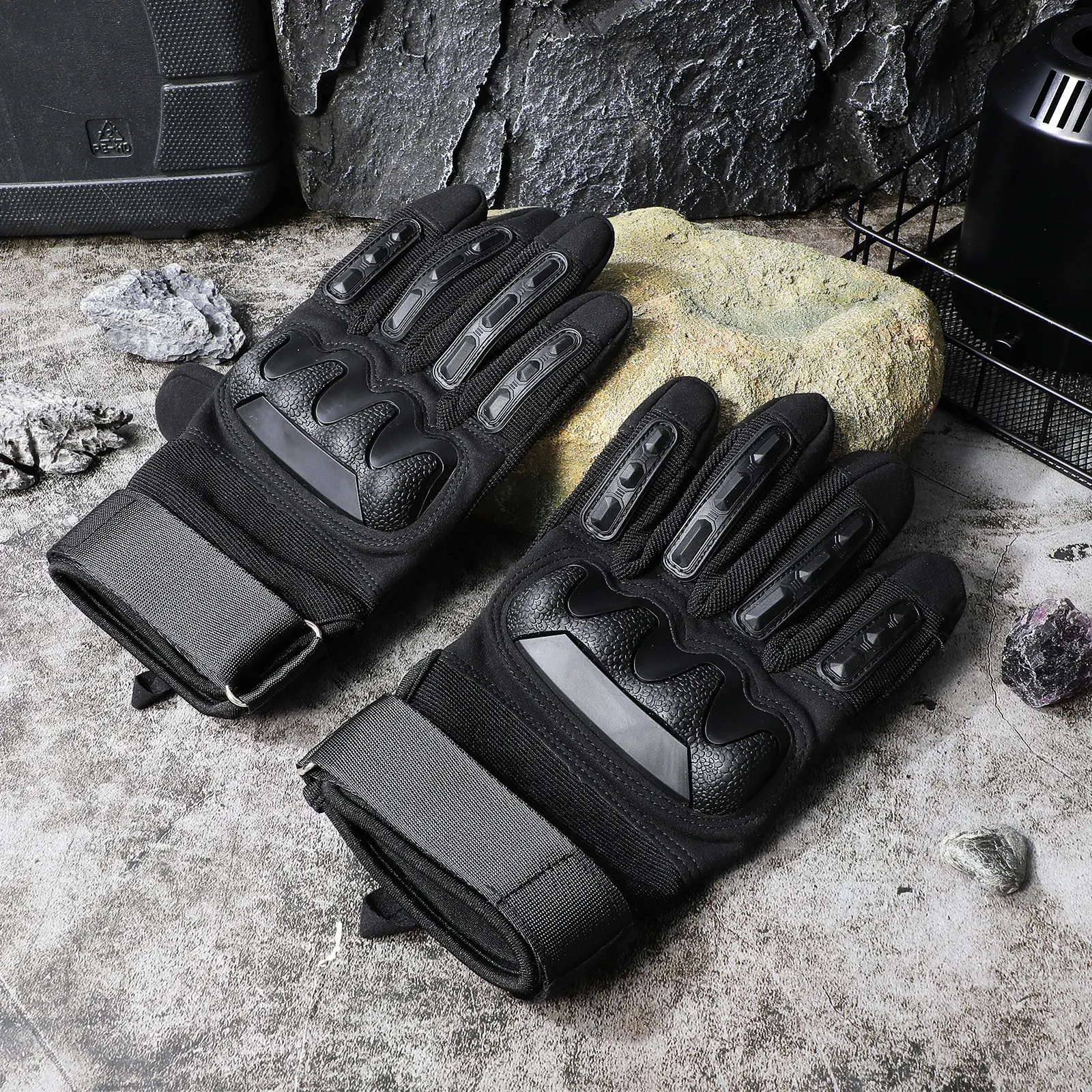

1Pair Full Finger Riding Gloves Men Size Xl Touchscreen Motorcycle Cycling Hiking Hunting Outdoor Sports Impact