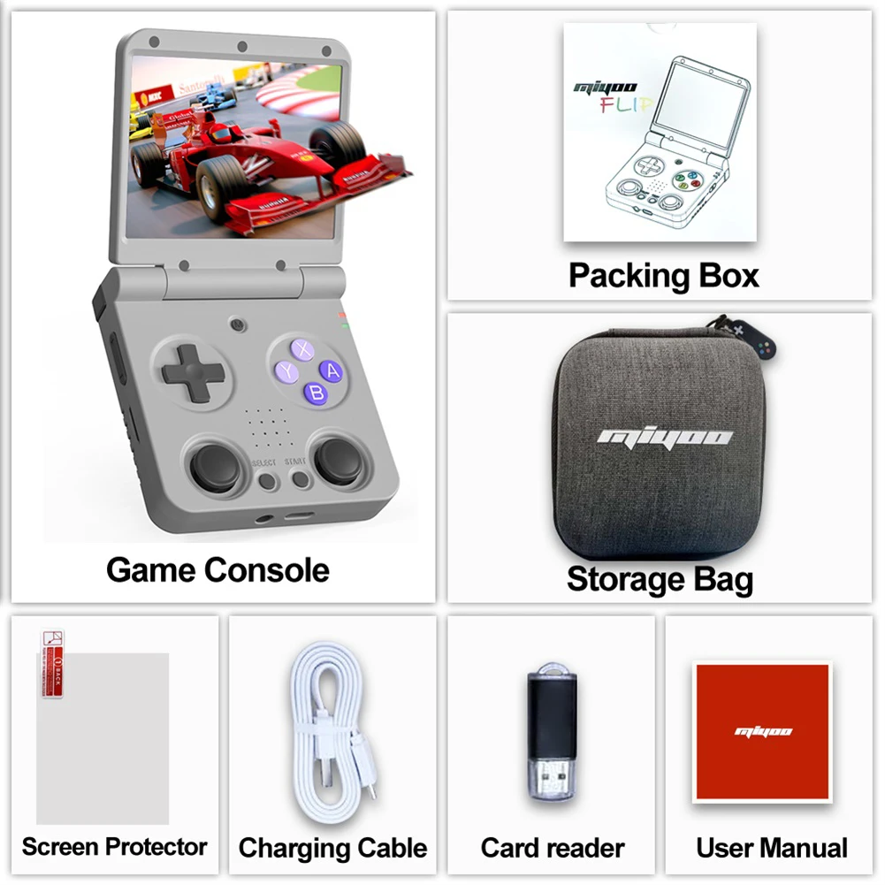 MIYOO Flip V2 Handheld Game Consoles Spelers 3.5''IPS Scherm Linux Systeem Klassieke Retro Draagbare Video Game Simulator Gamer Gift