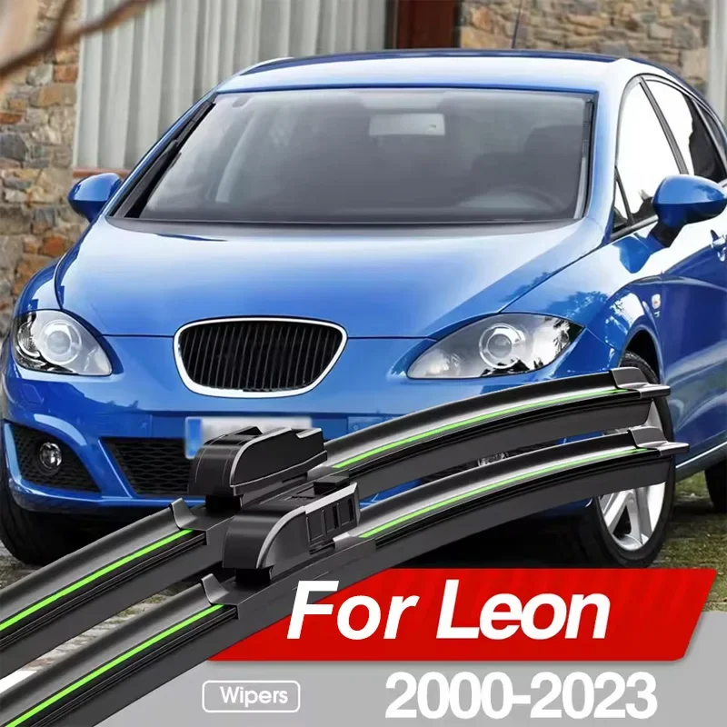 For Seat Leon 1M MK1 1P MK2 5F MK3 KL MK4 2000-2023 Front Windshield Wiper Blades 2pcs Windscreen Window Accessories 2012 2018