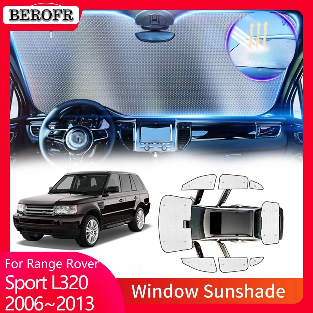 Full Coverage Sunshades for Land Rover Range Rover Sport L320 2006~2017 Rear Side Window Curtain Windshield Visor Mat Accessorie