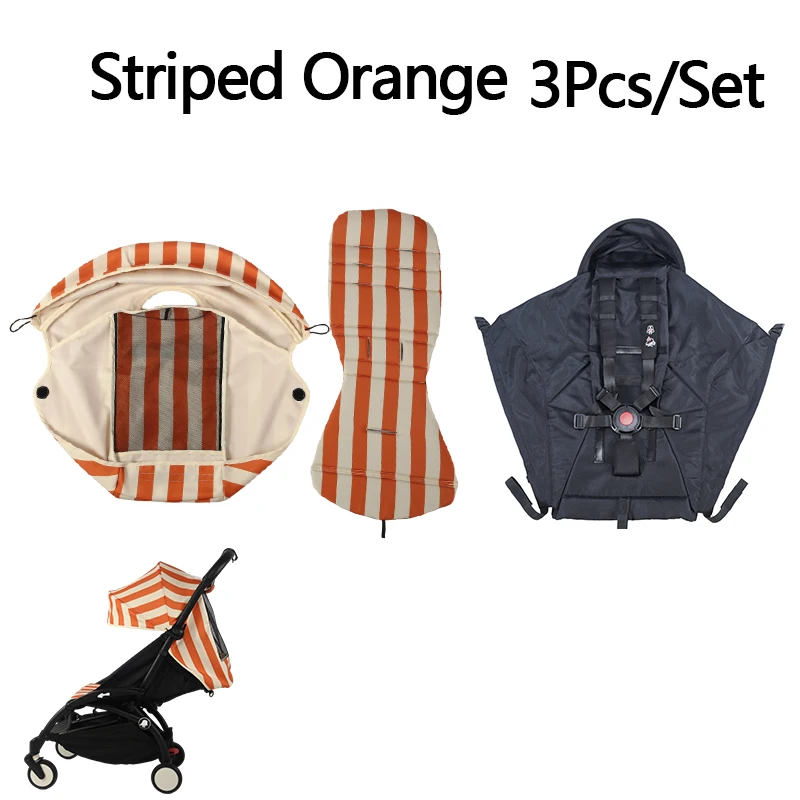 175° 3pcs/Set Stroller Accessories Hood&Mattress&Seat Cushion For YOYO/YOYO2/YOYA Babytime 1:1 Quality Canopy Cover Mattresses image 3
