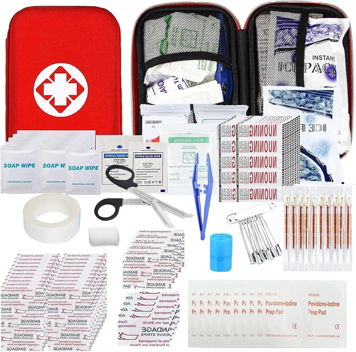 

275Pcs Car First Aid Kit, Small Emergency Survival Gear for Home, Travel, Hiking, Camping