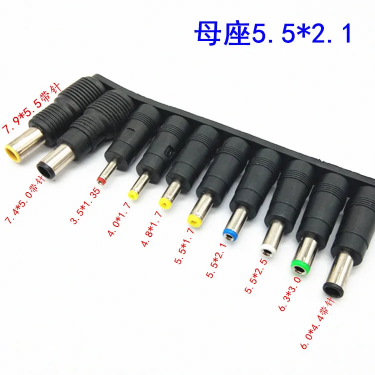 5pcs 10 Universal DC Adapters for Laptop Mobile Power Supply DC5.5 * 2.1MM Female Adapters Electronic Accessories & Supplies