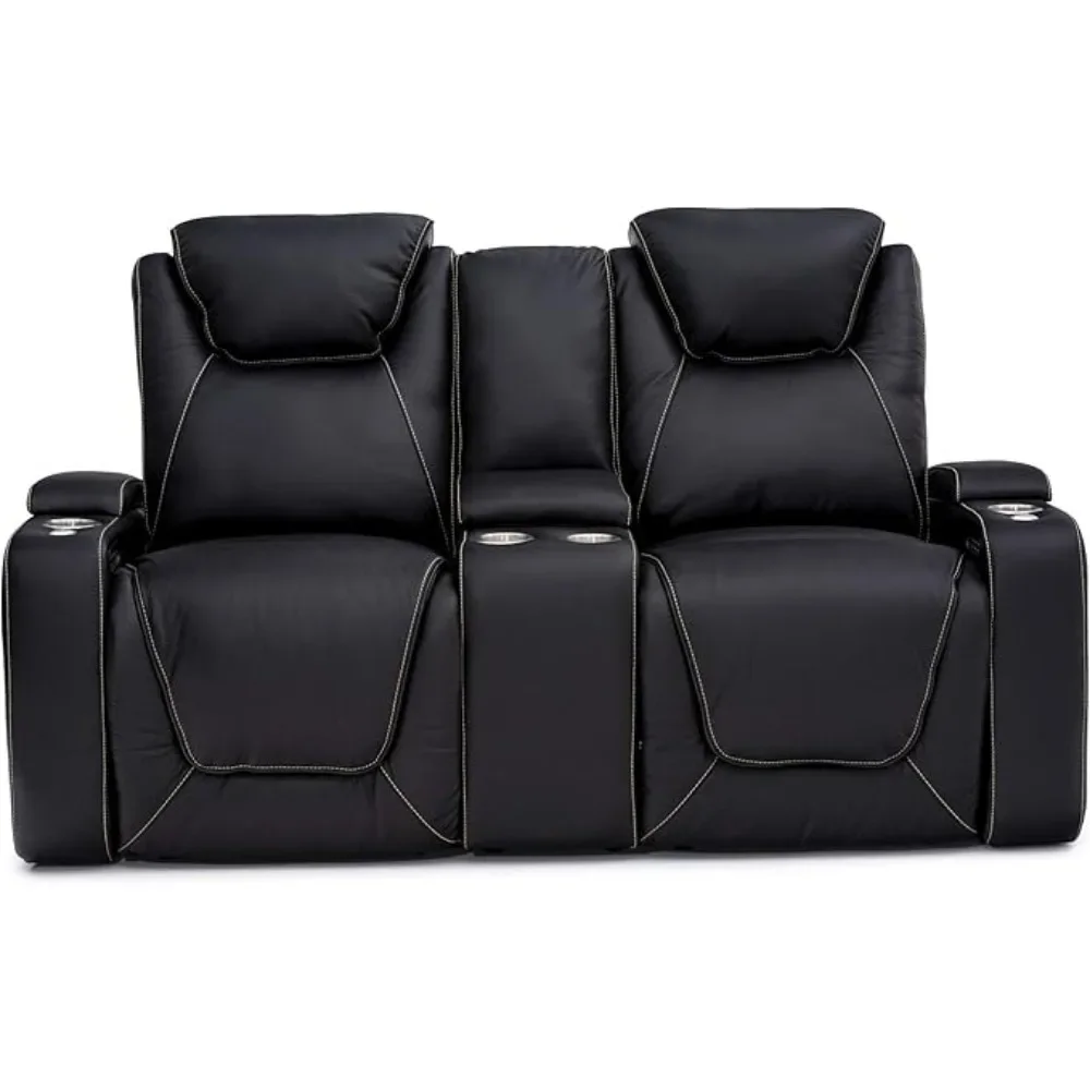 Home Theater Seating- Living Room -Italian Leather -Powered Lumbar -USB Charging -Cup Holders- Power Recline -Power Headrest