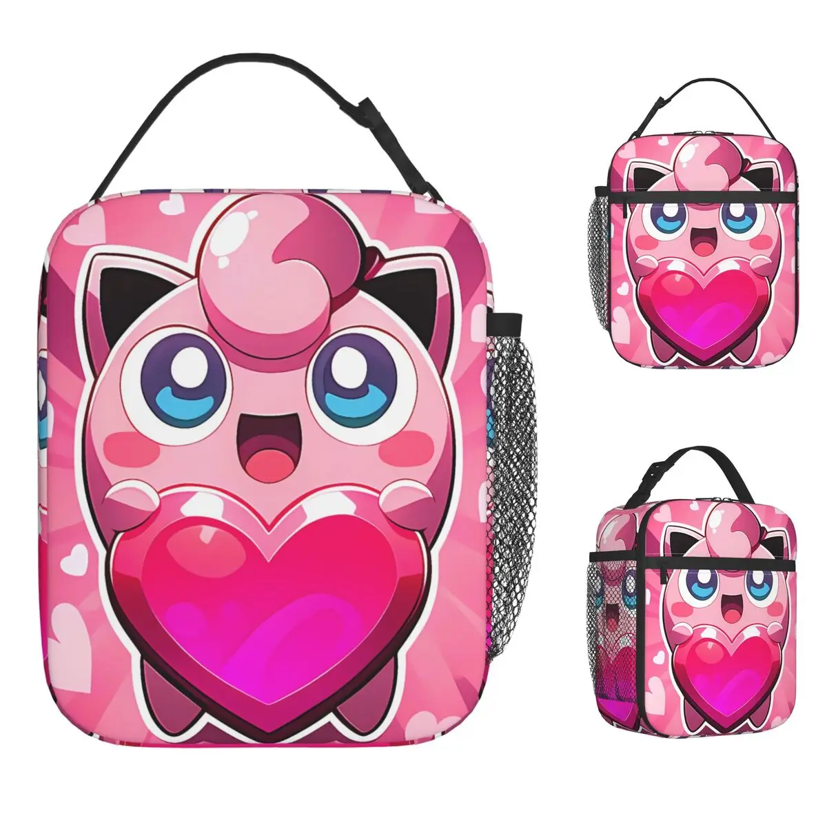 

Jigglypuff Lunch Bag For Men Print Lunch Box Funny Travel Cooler Bag Convenient Waterproof Thermal Tote Handbags