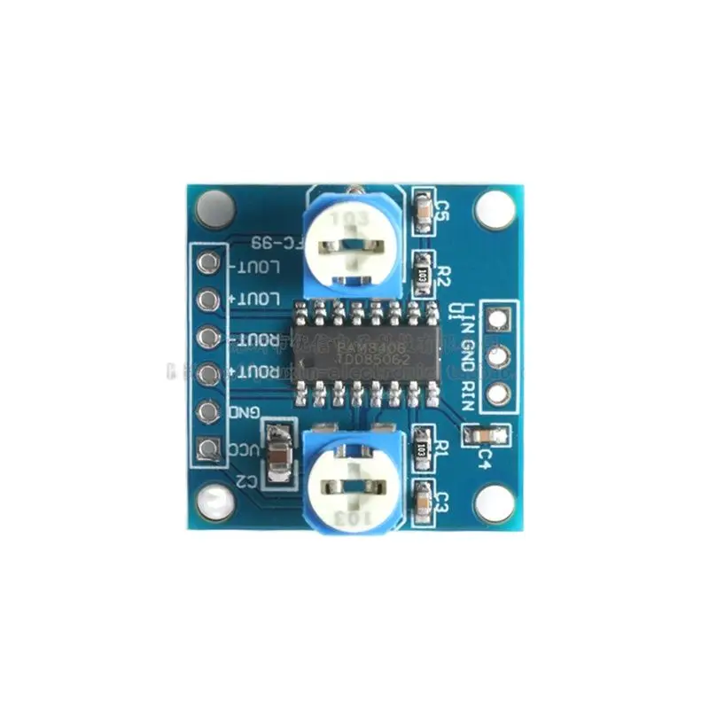 

PAM8406 digital power amplifier board stereo noiseless 2X5W class D power amplifier module with volume potentiometer