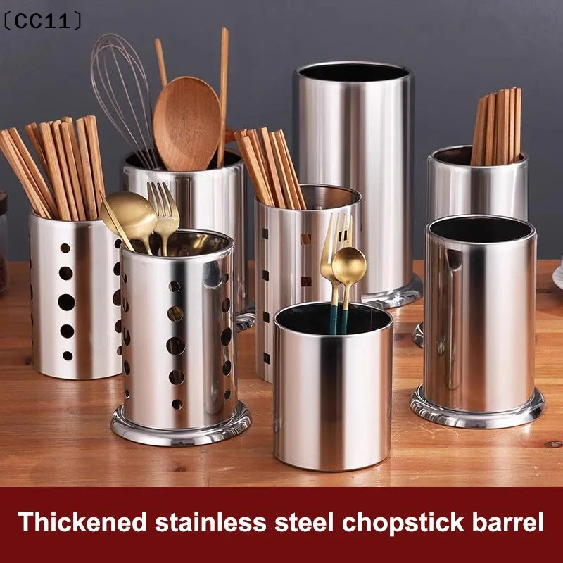 Stainless Steel Cutlery Holder Chopstick Storage Holder Organizer Container Drainer Spoon Fork Chopsticks Storage Basket〔CC11〕