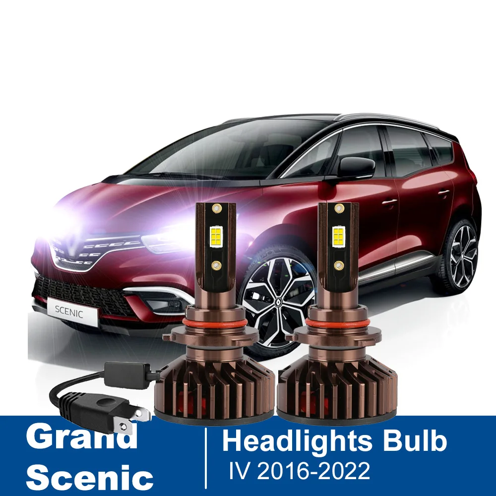 

2Pcs Led Headlight Bulb For Renault Grand Scenic IV 2016-2022 Headlight Bulb High Low Beam Canbus Auto Lights Accessories