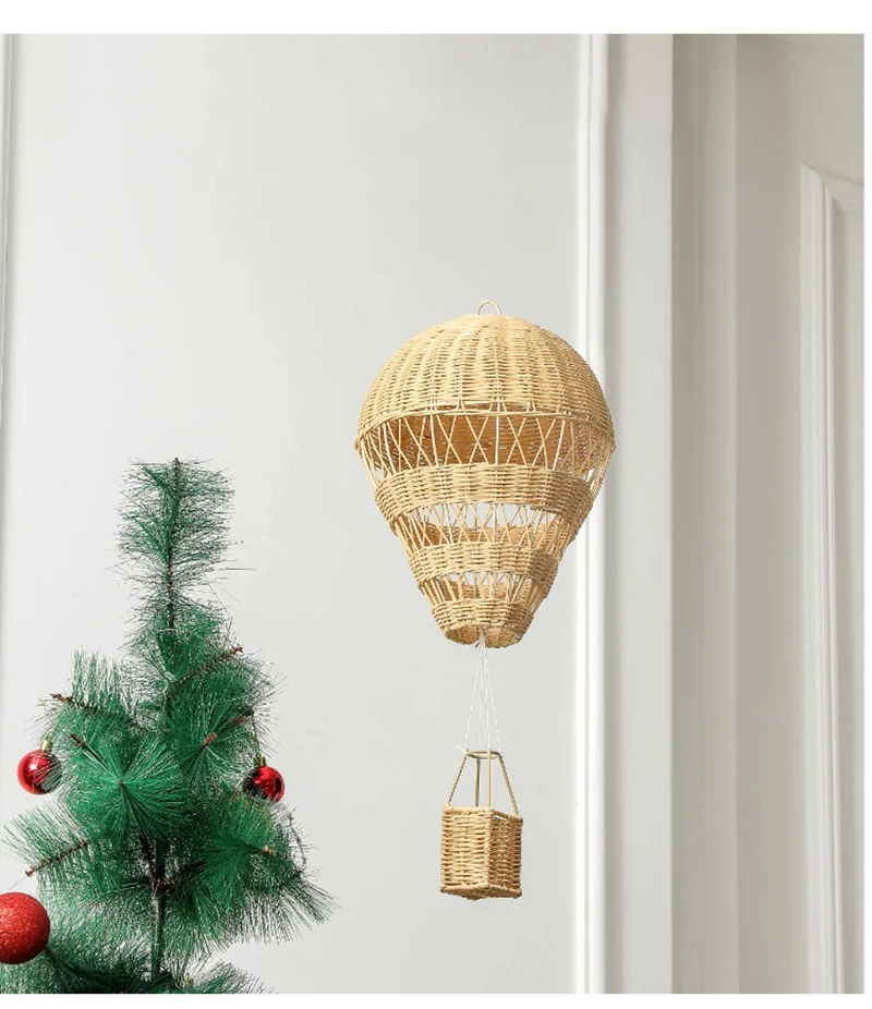 Handwoven Rattan Balloon Pendant Durable Woven Balloon Crafts Home Decoration Children's Room Decoration Accessories Photo Props