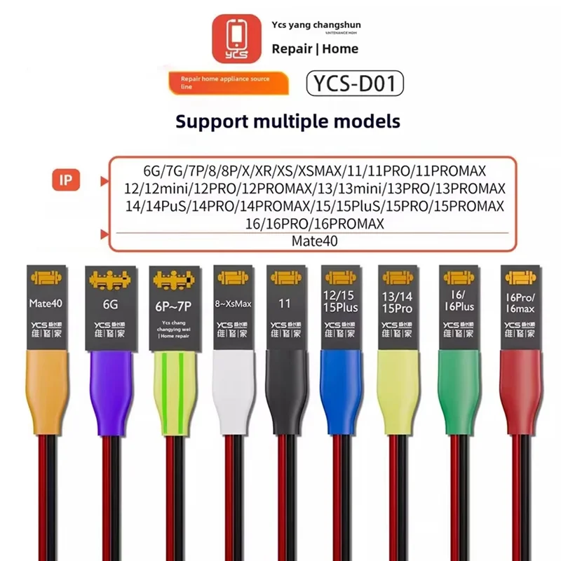 AEF7-YCS D01 Charging Boot DC Power Detection Line For Iphone 6 To 16 Pro Max Battery Clip Motherboard Test Boot Cable Tool