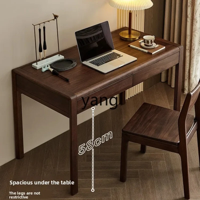 

yjq New Chinese Study Household Solid Wood Frame Walnut Writing Desk