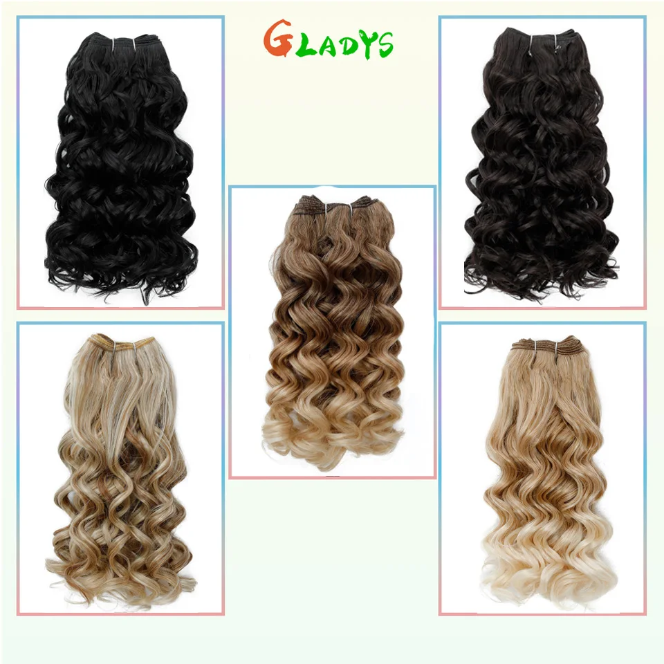 حزم أومبير اللون وصلات شعر صناعية للنساء حزم ملحقات موجة الجسم لجميع المواسم ألياف تتحمل درجات الحرارة العالية #6