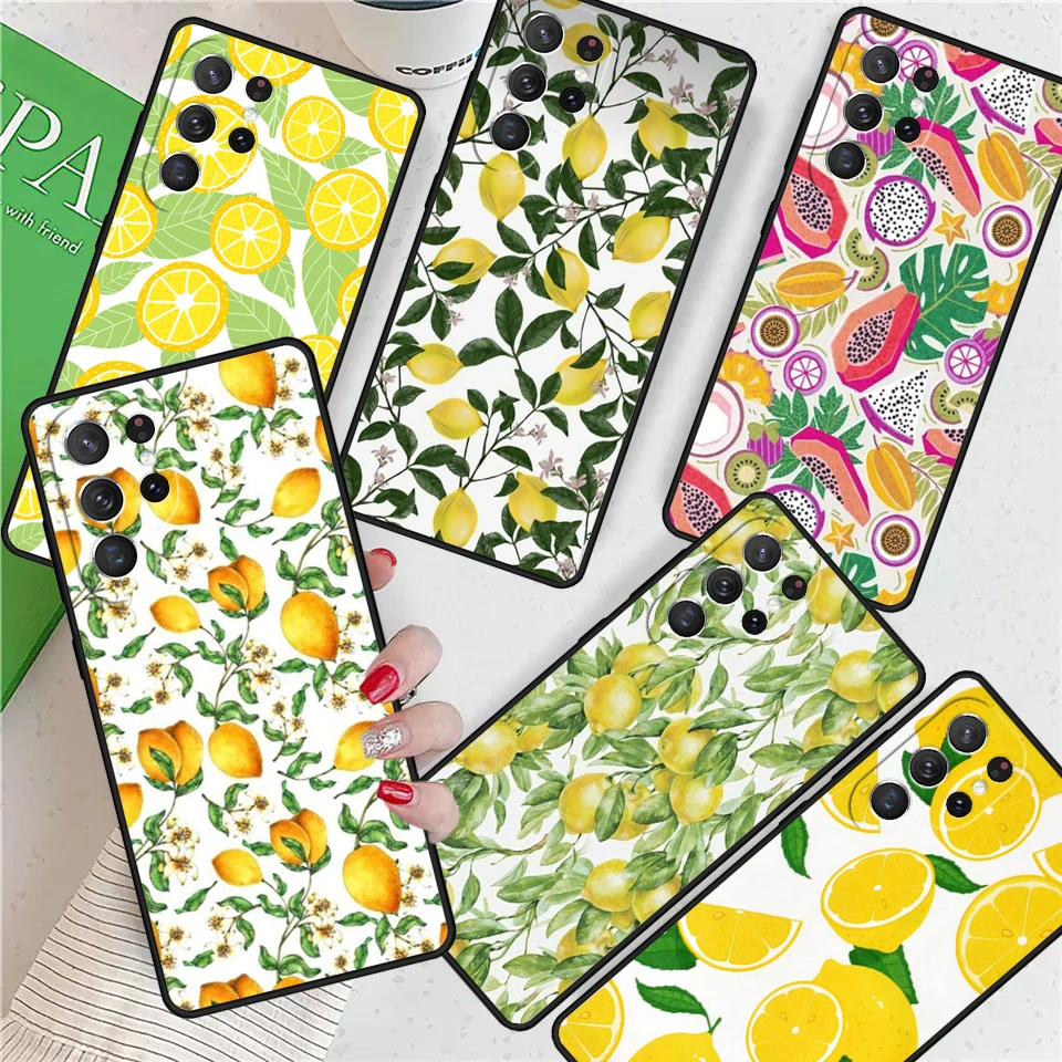 Tropical Summer Fruit Lemon For Samsung Galaxy S24 Ultra S21 S22 S8 S9 S10 5G Note 10 20 Plus FE S23 Phone case Cover Coque