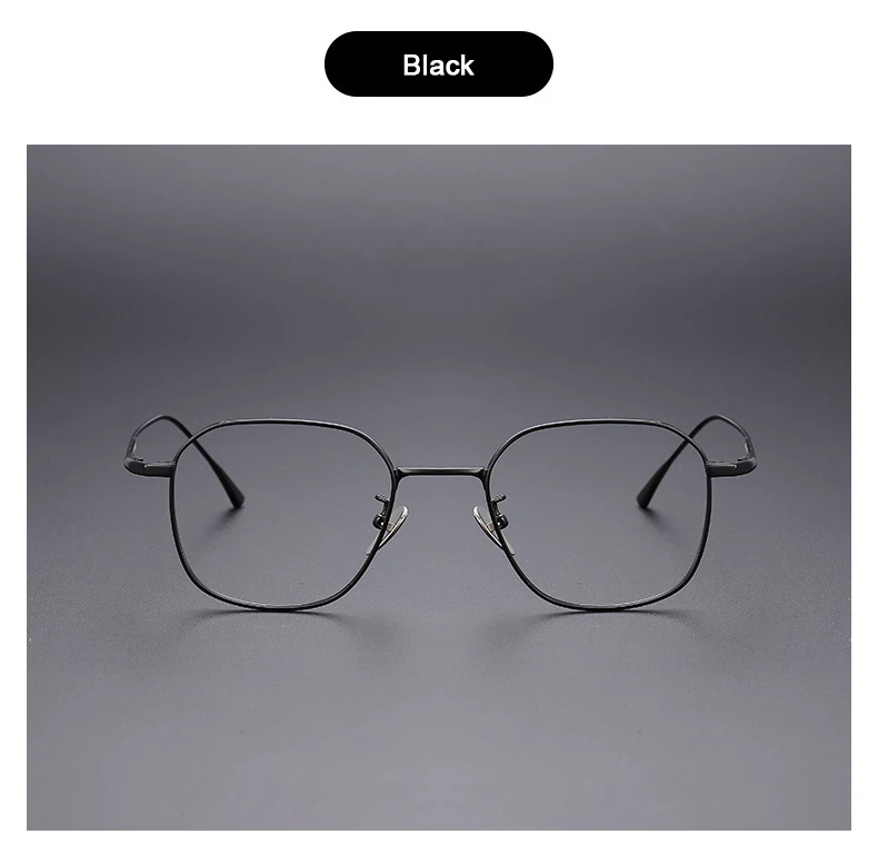Japanische Marken-Replika Ultraleichte Reintitan Polygonale 1909 Design-Brille für Männer und Frauen Retro Business Luxus-Brillen für Koreaner – Detail 10