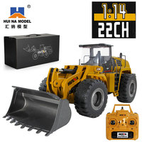 Huina 1583 1/14 RC Bulldozer 2.4Ghz Remote Controlled Engineering Loading 22CH Alloy Metal Vehicle Toys For Boys Kids Gift