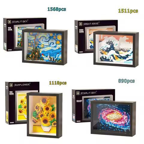 FUNXINEE Micro Building Blocks Creative 3D Series Painting Frame Craft Kit Ornament Christmas Gift Adults Kids Exquisite Box