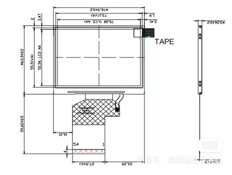 Imagem -06 - Yqwsyxl-av Control Board Driver 35 Display 640x480 Ips Lcd 54pin Display