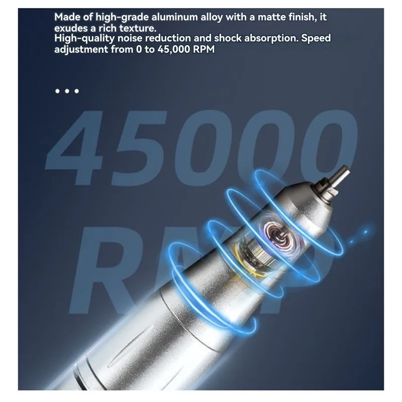 ASWUT-Nail File Nails Accessories Electric Nail Drill Machine 45000RPM Rechargeable LCD Display Gel Nail Polish