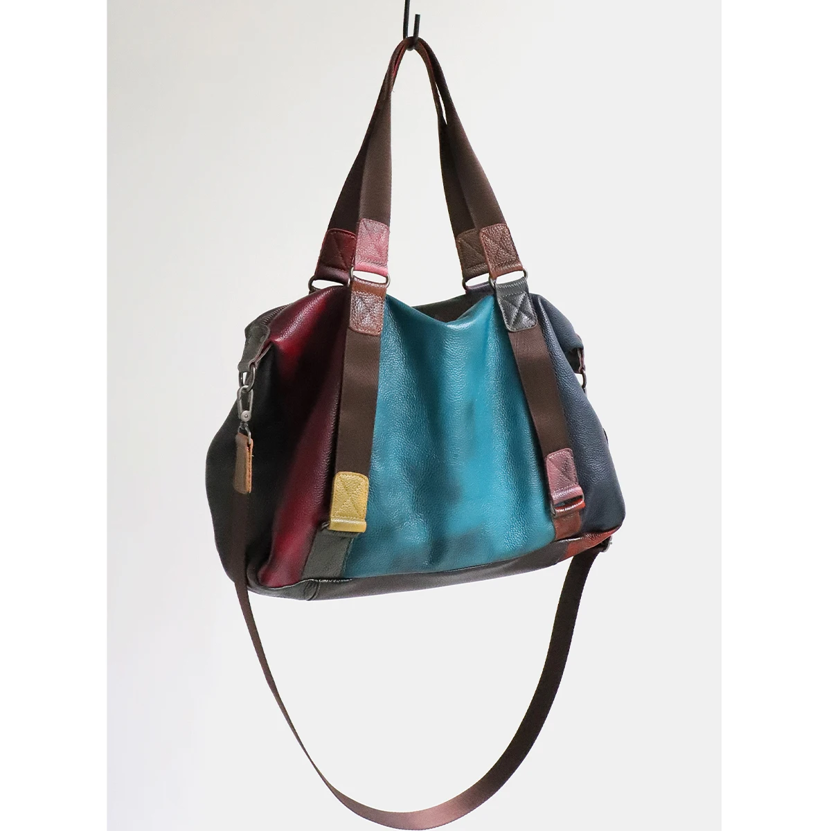 SC qualità fatta a mano Borsa a tracolla in vera pelle donne Retro colore spruzzato Tote oversize grande capacità Cross body viaggio quotidiano