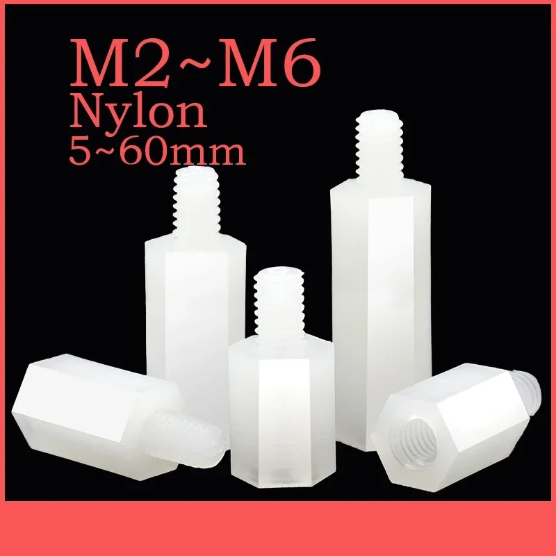 10~30 Pcs White Male Standoff Pillar Plastic Nylon Insulated Hex Standoff M2 M2.5 M3 M4 M5 M6 Hexagon Motherboard Spacing Screw