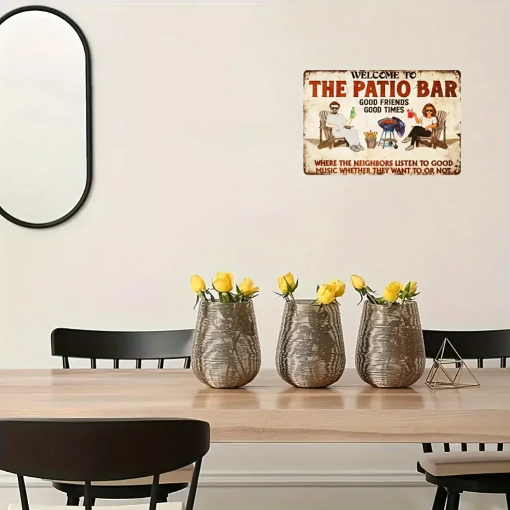 

Retro Metal Patio Bar Sign – Versatile Decor for Home, Garden & Bar | Ideal Gift for Retro Aesthetic Lovers