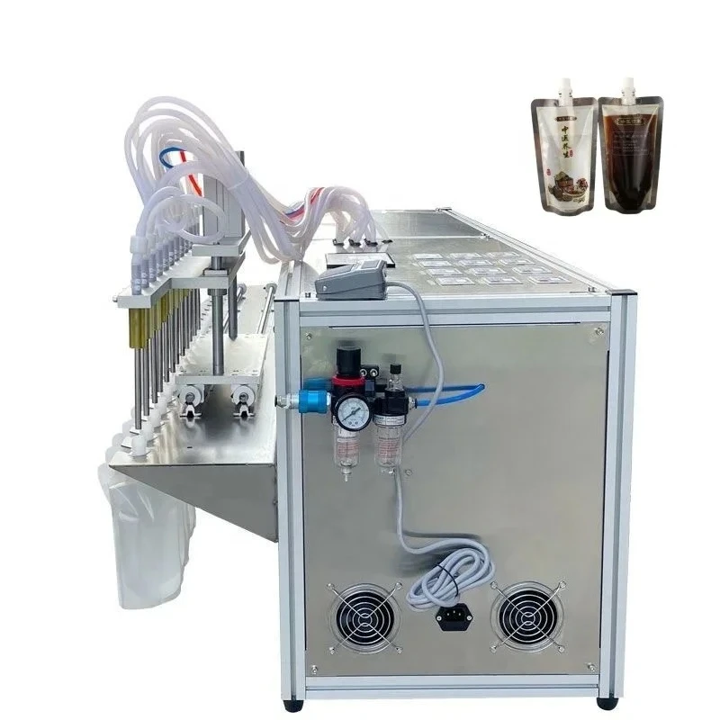Factory wholesale 12 nozzle semi-automatic suction nozzle bagging machine Coffee juice drink detergent bag water filling machine