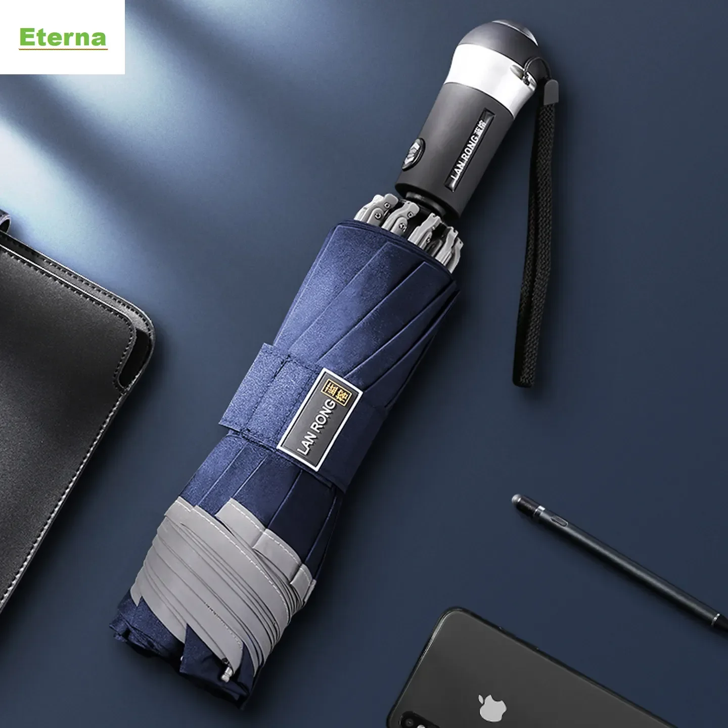 Reverse Automatic Folding Umbrella 10 Ribs Windproof Extra Large Blackout UV Protection Sun & Rain Parasol
