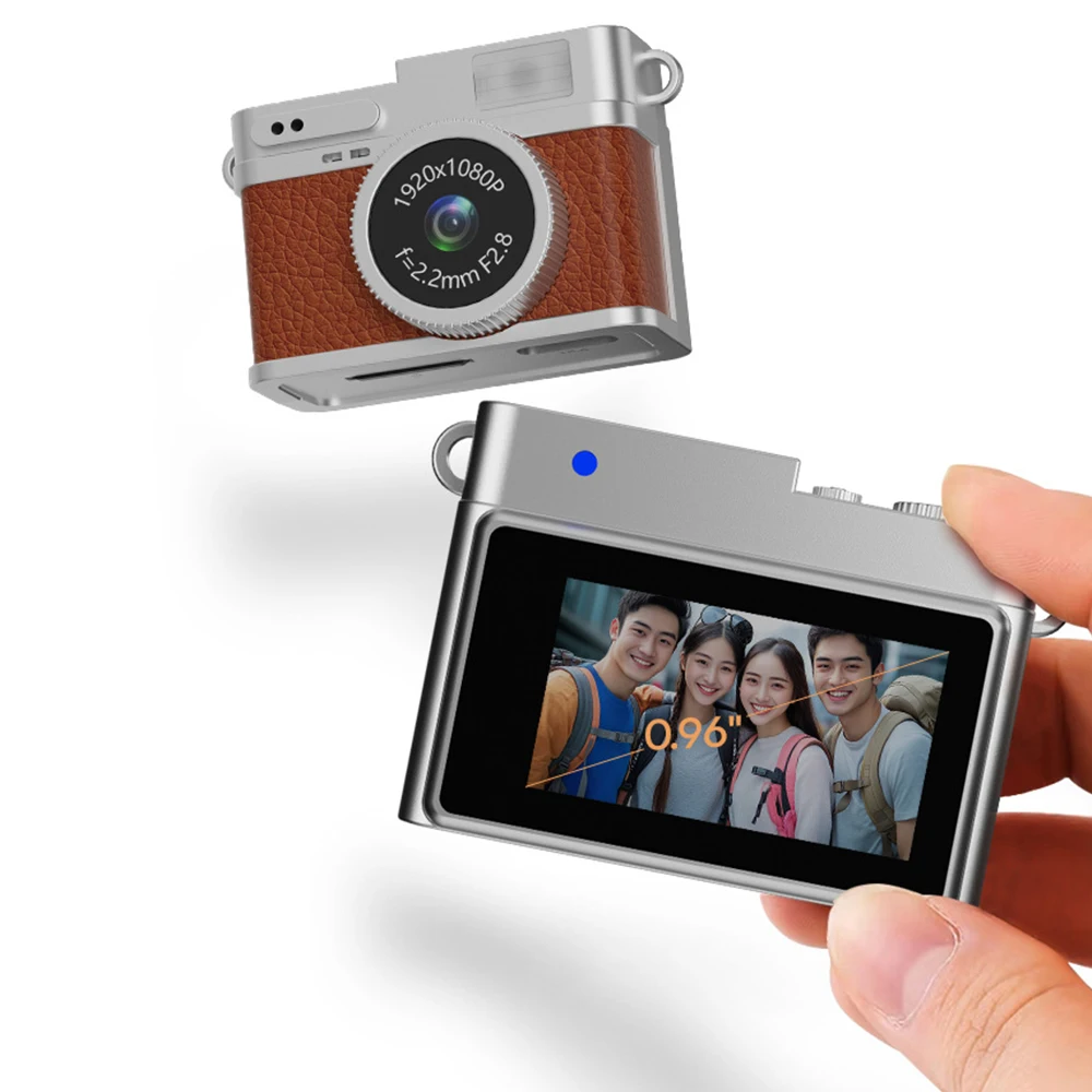1080P HD Mini Camera with Screen Portable Retro Digital CCD Camera Small Sports Video DV Recorder with Flash for Outdoor